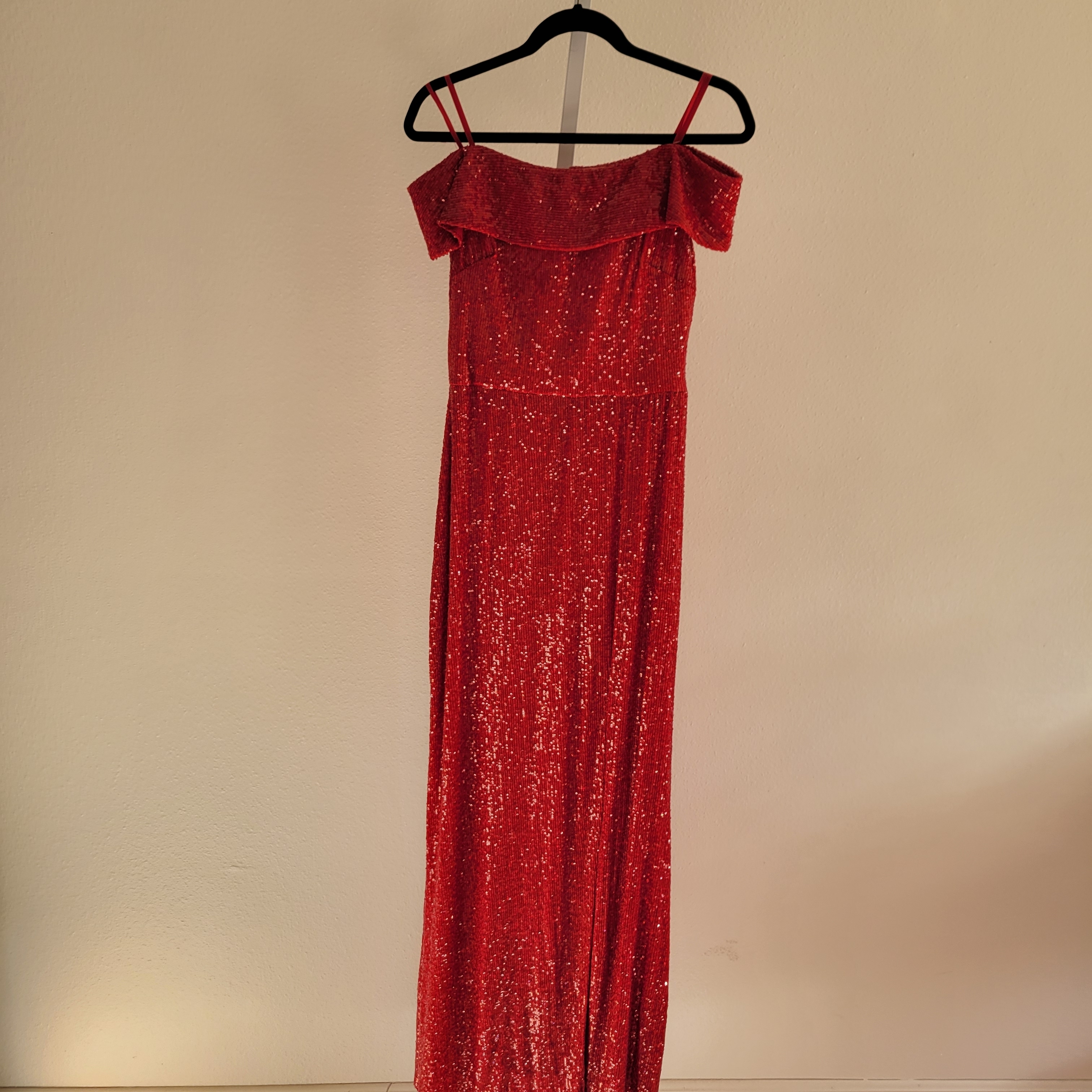 Xscape Red Sequin Maxi Dress